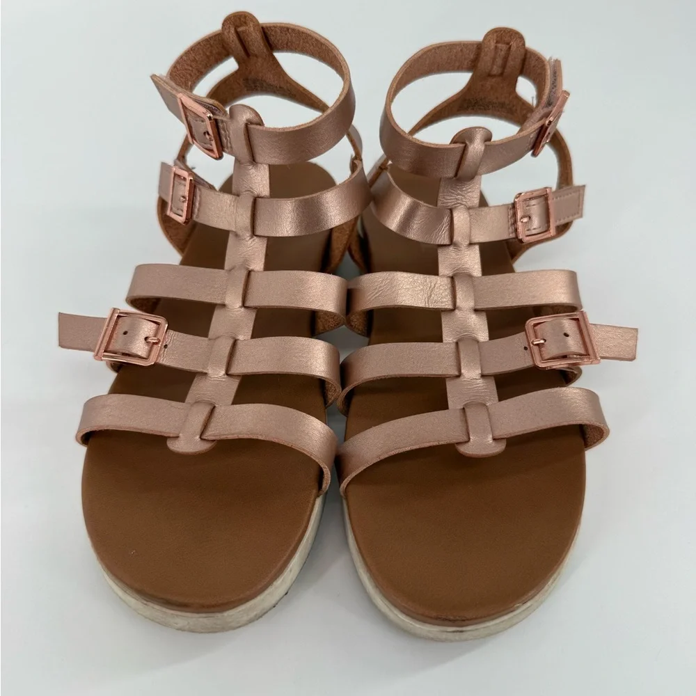 Sugar Gold and Brown Gladiator Sandals - Picture 2 of 6
